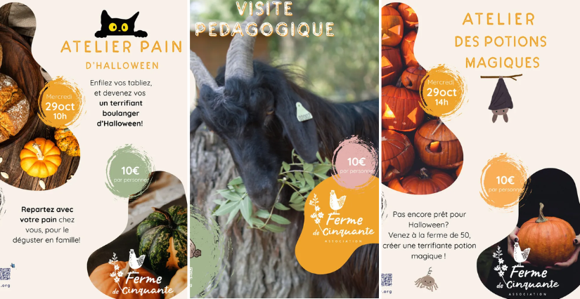 Visites et ateliers Halloween à la Ferme des Cinquante