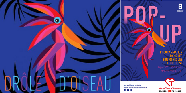 POP-UP Philippe UG : l'exposition Drôle d'oiseau à voir en famille dans les bibliothèques de Toulouse