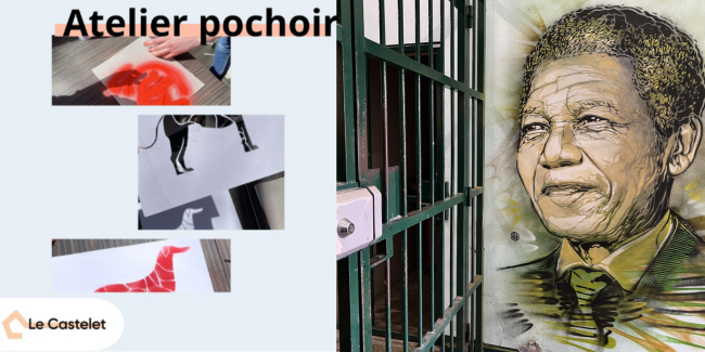 Atelier de peinture au pochoir au Castelet - Exposition PERISCOPE