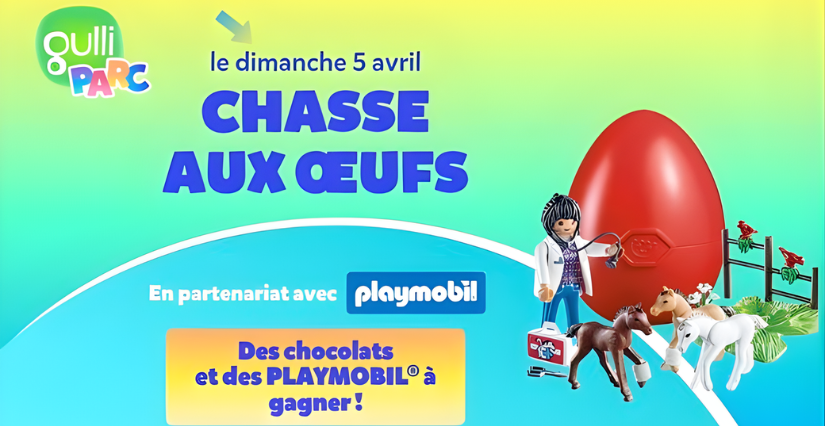 Chasse aux oeufs chez Gulli Parc Toulouse avec Playmobil 