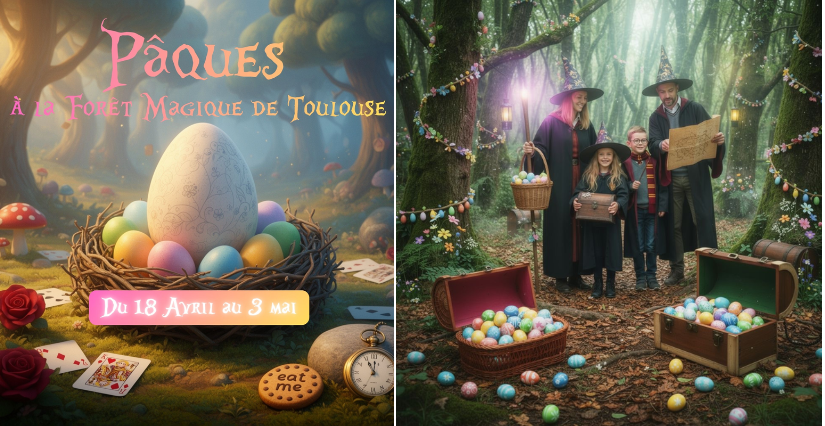 Fêtez Pâques à la Forêt Magique de Toulouse ! Une chasse aux oeufs magique attend les familles 
